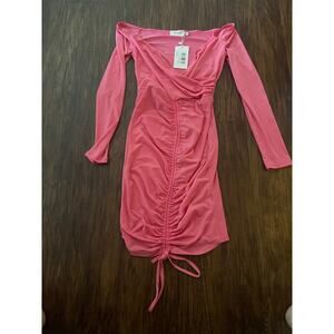 NWT Flounce womens small pink bodycon dress
